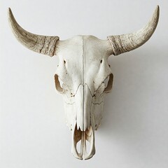 white cow skull animal bone decor wall art  home decor  cow skull with large horns  white cow skull...