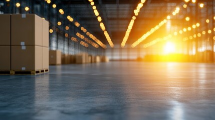 warehouse Logistic and Supply Chain Network Digital interface displaying real time tracking of goods in a warehouse, highlighting efficient logistics management