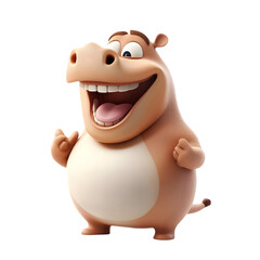 Naklejka premium Cheerful Cartoon Hippo