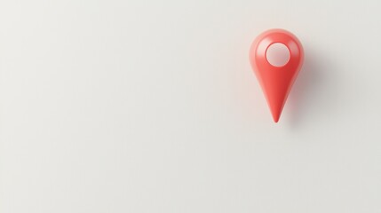 Fototapeta premium 3D Map Pin Red 3D map pin with shadow on a white background, realistic rendering, location marking