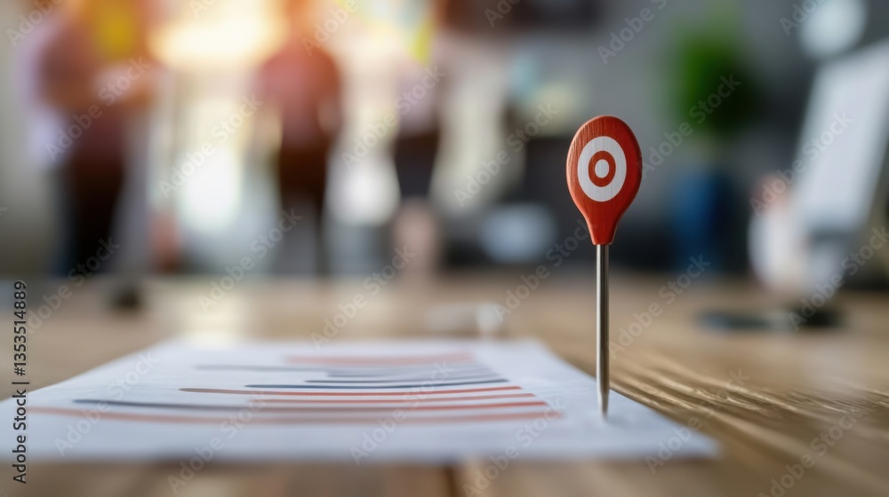 Leinwandbilder infographic chart with target strategy pin on document display