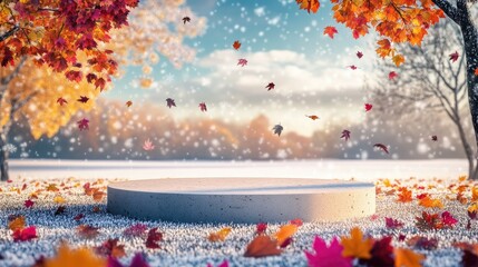 Autumnal Snowfall: A Serene Winter's Day