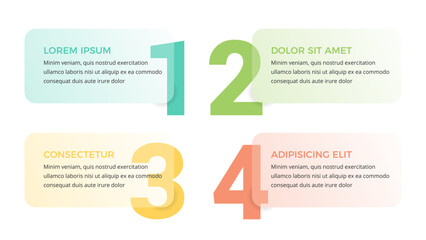 Four numbers with place for your text, four steps infographic template, vector eps10 illustration