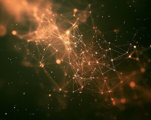 An abstract glowing network of connected lines and particles