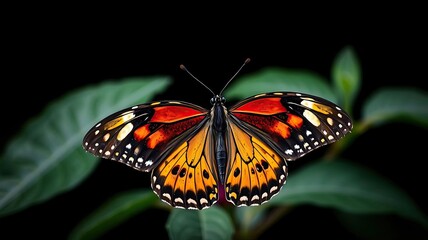 Fototapeta premium butterfly on a leaf