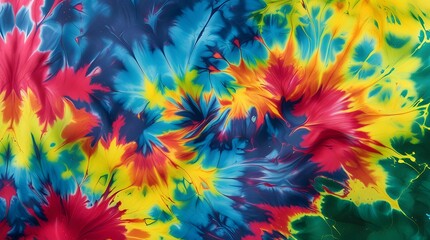 Bold Multicolor Tie Dye Explosion in Bright Energy