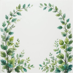 Obraz premium green leaves border