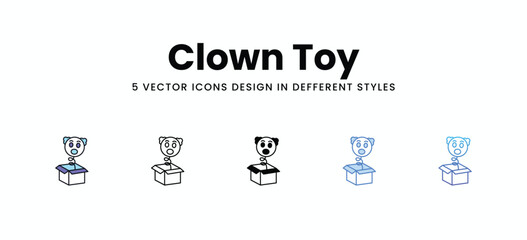 Clown Toy vector icons set stock illustration