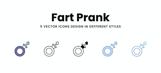 Fart Prank vector icons set stock illustration