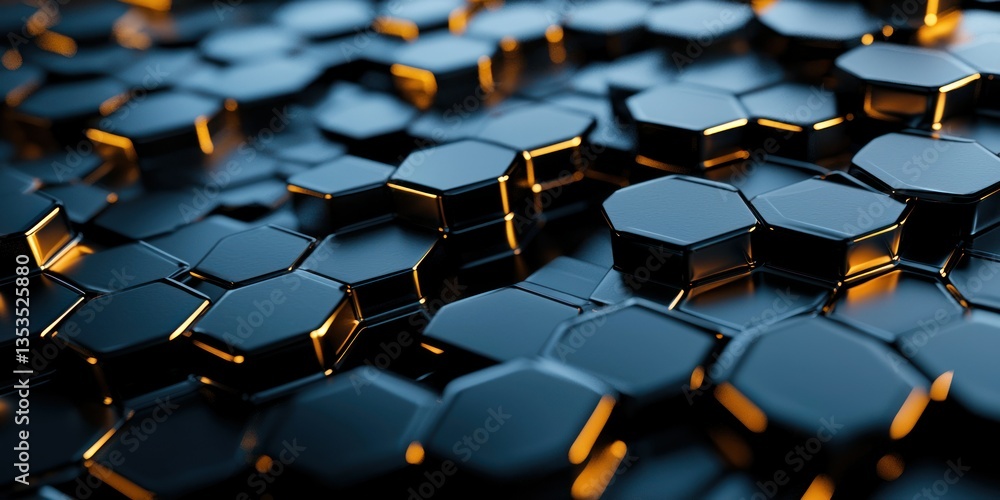 Aufkleber An abstract hexagonal structure appearing as if itâ€™s shifting and transforming