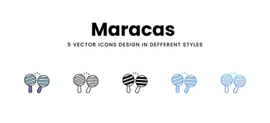Maracas  vector icons set stock illustration