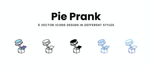 Pie Prank vector icons set stock illustration