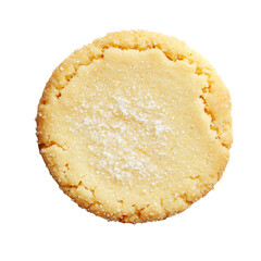 A Buttery Shortbread Cookie with White Sugar Coating Isolated on Transparent Background