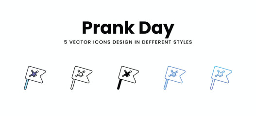 Prank Day vector icons set stock illustration
