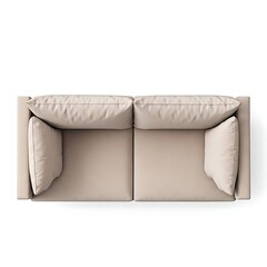 Obraz premium White leather sofa over view image.
