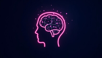 Human brain digital illustration. Electrical activity, flashes and lightning on a blue background. ai artificial intelligence Digital Illustration of the Human Brain. Electrical Activity, Flashe Backg