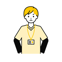 上半身のポーズ_シンプルな介護士の男性15