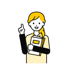 上半身のポーズ_シンプルな介護士の女性16