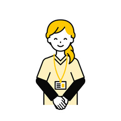 上半身のポーズ_シンプルな介護士の女性19