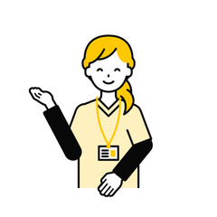 上半身のポーズ_シンプルな介護士の女性20