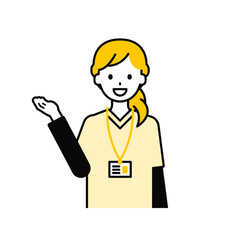 上半身のポーズ_シンプルな介護士の女性17