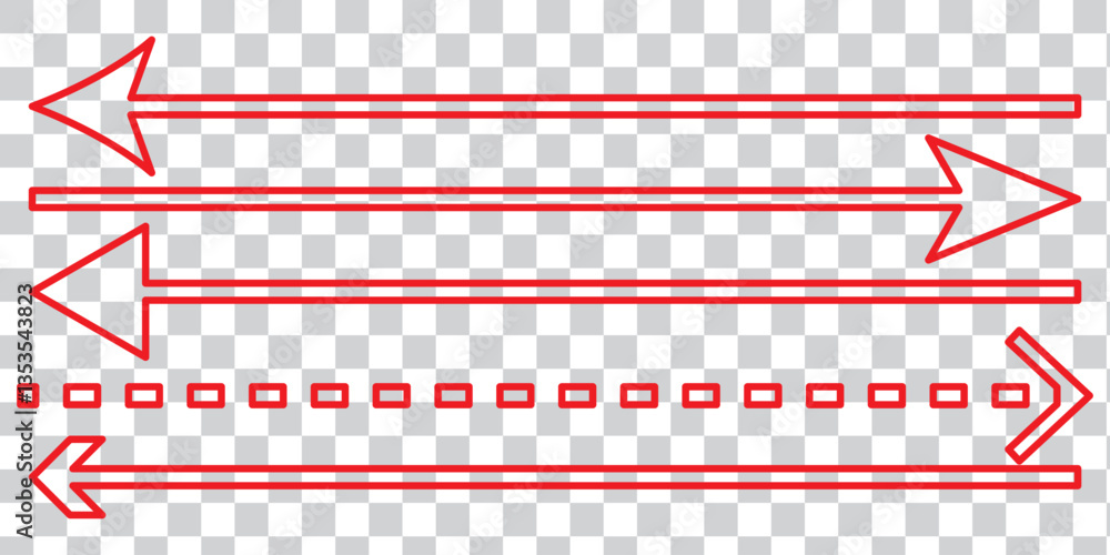 Poster set of long arrow vector, icon . horizontal double side arrow. straight long arrow vector icon set. 