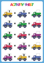Naklejka premium Math Worksheet educational how many activities for children. Learning distribution, subtraction, addition, multiplication. Preschool printable worksheet activity, count and write the result. 