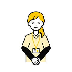 上半身のポーズ_シンプルな介護士の女性19