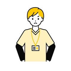 上半身のポーズ_シンプルな介護士の男性15