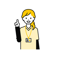 上半身のポーズ_シンプルな介護士の女性03