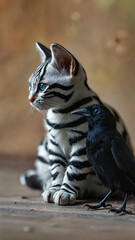 the zebra cat and the crow