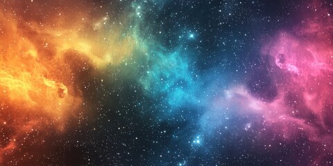 A surreal cosmic sky with colorful nebula clouds and thousands of twinkling stars