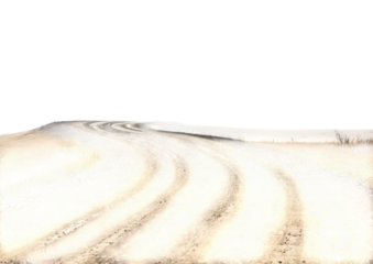 Agricultural Farmland with Neatly Arranged Plowed Fields. Isolated on a Transparent Background