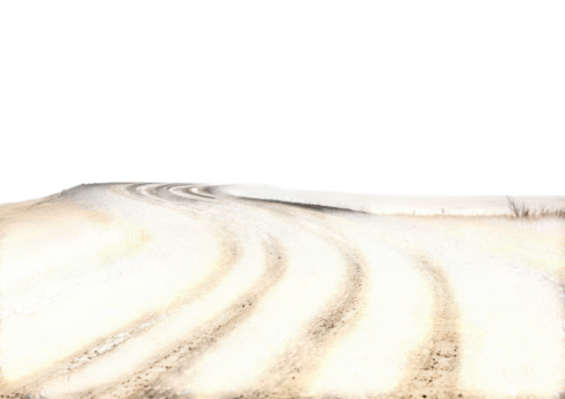 Agricultural Farmland with Neatly Arranged Plowed Fields. Isolated on a Transparent Background