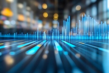 Abstract Representation of Data Visualized with Linear Blue Indicators
