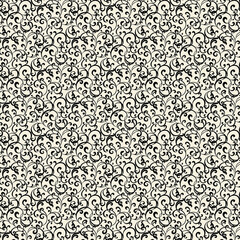 Floral ornament with swirl pattern, seamless paper  fabric