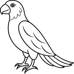 Obraz premium Parrot vector icon silhouette, isolated white background, Bird illustration