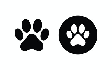 Simple Minimalist Paw Print Icon Set for Pet Care Branding and Veterinary Design Elements