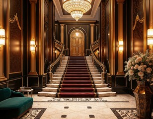 Obraz premium Opulent grand staircase in an elegant foyer