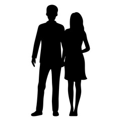 human couple silhouette vector style image