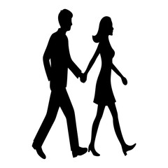 human couple silhouette vector style image