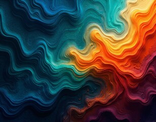 Fototapeta premium Colorful abstract flow of vibrant waves in rich textures