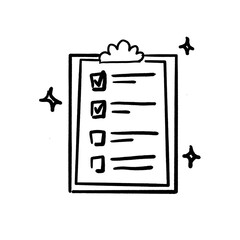 Fototapeta premium Checklist Doodle Icon Illustration