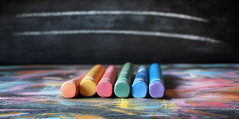 3D Vibrant Chalks for Artistic Drawing on Transparent Background. 

