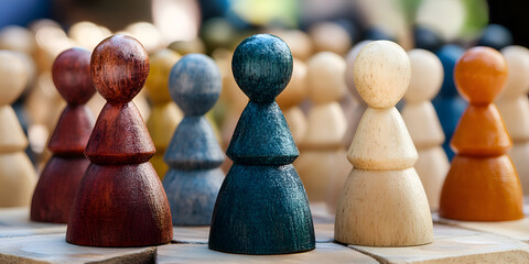 3D Leadership and Decision Making Chess Scene on Transparent Background. 

