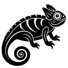 Beautiful chameleon silhouette vector illustration 