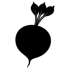 Beetroot silhouette  vector illustration 