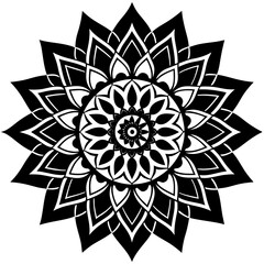 Art mandala in sea beach silhouette vector illustration 