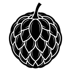 Cherimoya silhouette  vector illustration 