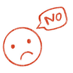 Sad face says no illustration